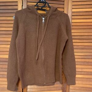 New cashmere blend zip hoodie cardigan, brown, one size (6-8), $45. Other colour